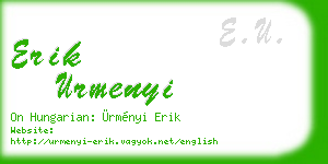 erik urmenyi business card